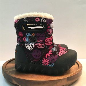 Bogs Infant 6 B Moc Snow Boots Garden Party Floral Baby Winter Faux Fur